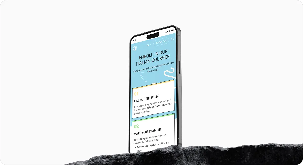 Mockup of website Italianopoli